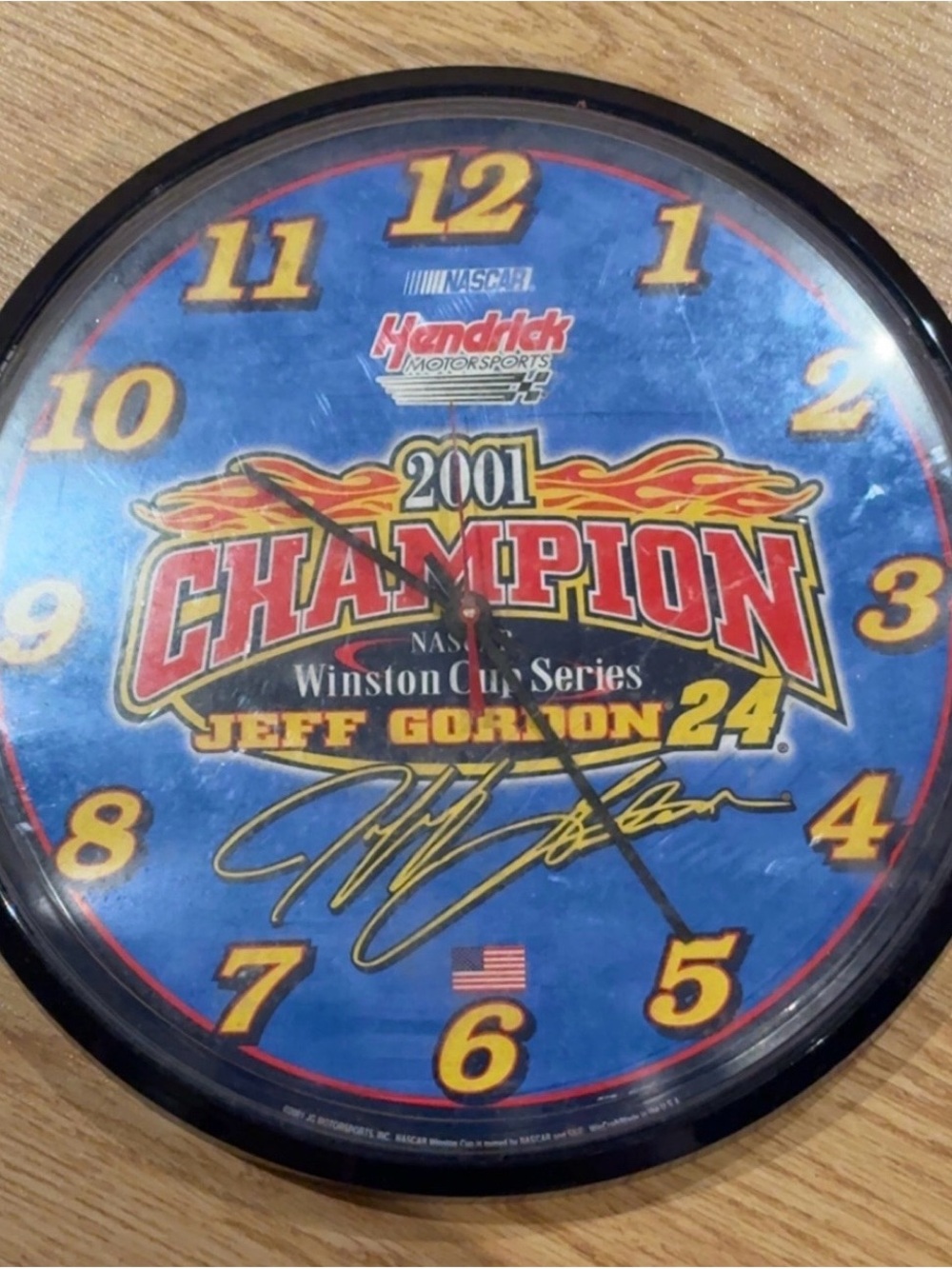 2001 Champion Racing Wall Clock in Blue and Yellow - Handheld Motorsports